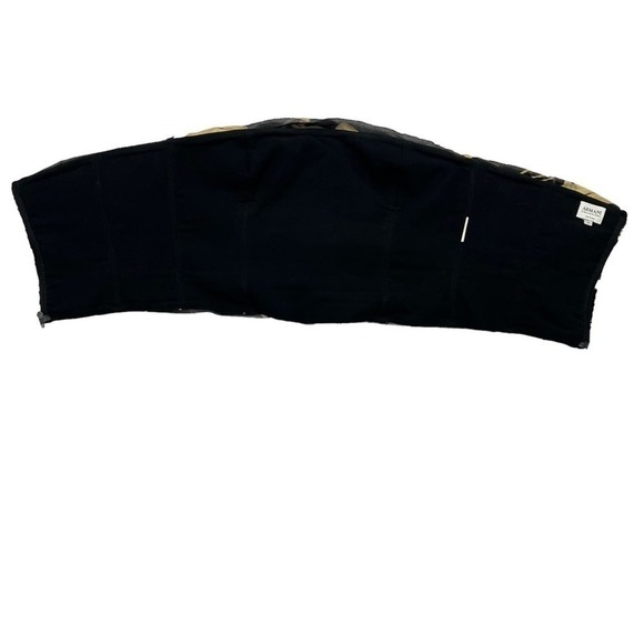 Armani Collezioni Silk Bandeau Sz 6 Black & Beige Floral Layered Strapless Top - Picture 7 of 15